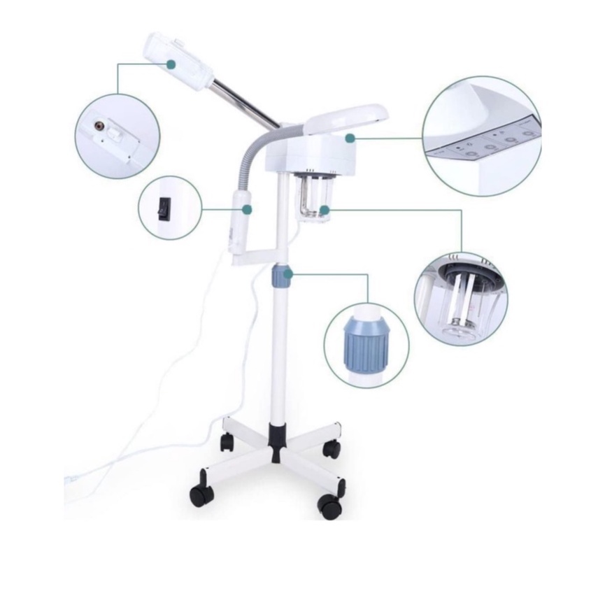 Luminaria De Chão Com Lupa E Vapor Facial De Aplicação 5 Funções