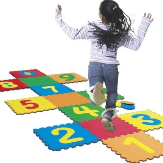 Brinquedo Amarelinha Tapete Infantil Eva 16 Peças - Evamax