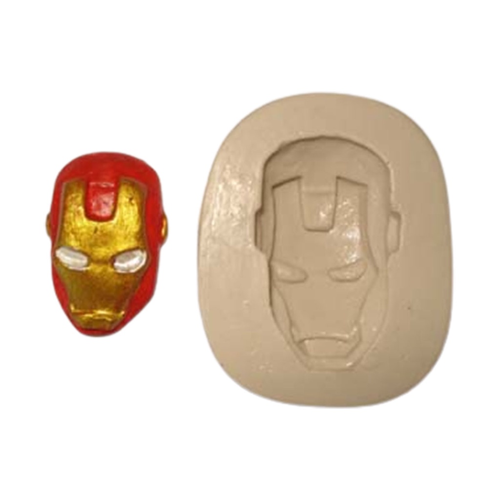 Molde de Silicone cod-U 133 Homem de Ferro  Vingadores - 3,3x2,2x0,8cm  50g