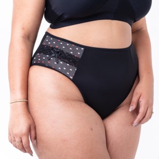 Calcinha Cós Alto PLUS SIZE Estampada Em Microfibra Confortável Compressão