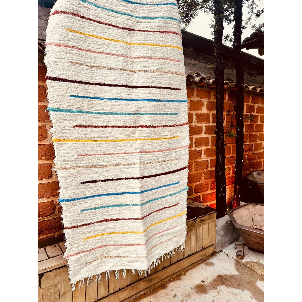 Tapete felpudo Capri Colorido 2x1,0 Algodão Sala Quarto Listrado em Oferta na Shopee