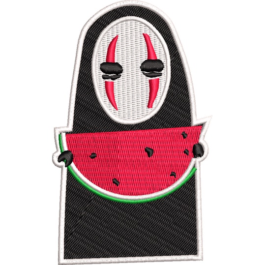 patch bordado termocolante no face chihiro a viagem de chihiro Kaonashi melancia