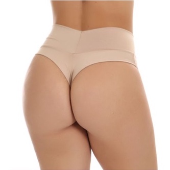 Kit 4 Calcinhas Cinta Modeladora Cós Alto Fio Dental Duplo Cintura Alta Tanga Conforto.