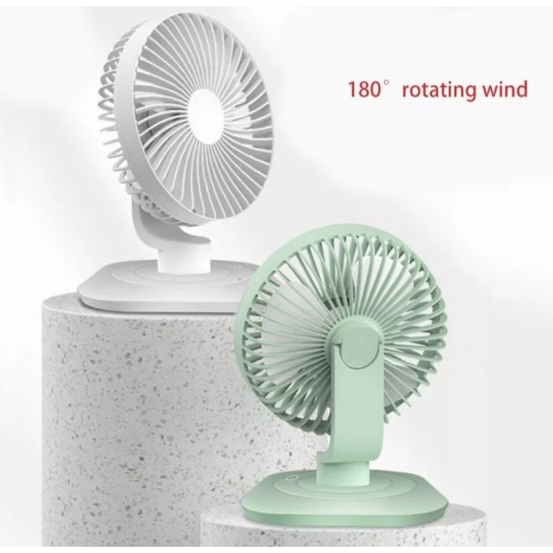 mini ventilador 3000mah usb recarregável 120 graus oscilação ventilador de mesa 3 velocidades