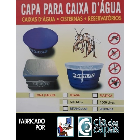 Capa Para Caixa Dagua de 1.500 litros em lona