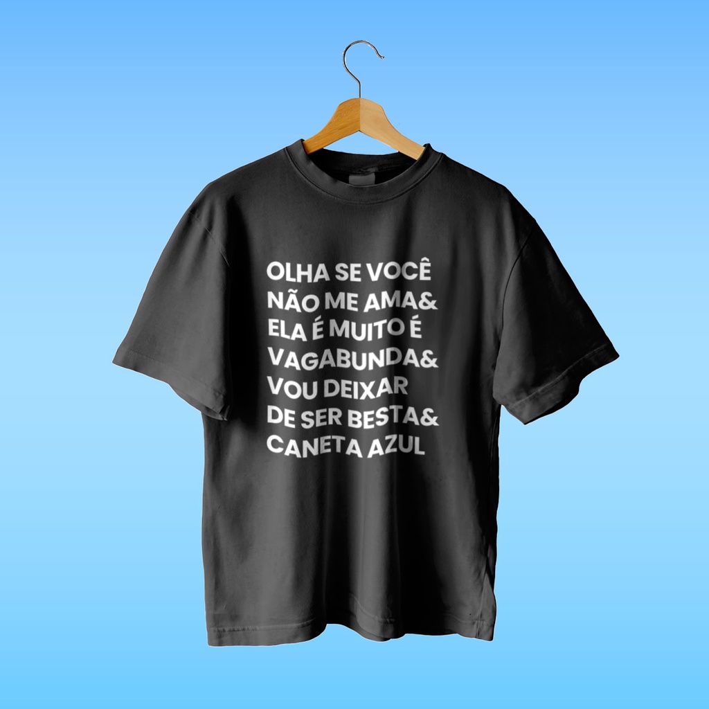 Camiseta Caneta Azul Manoel Gomes Músicas Vou Deixar De Ser Besta