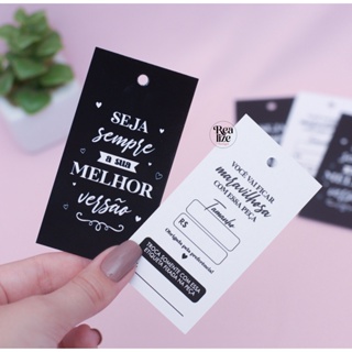 Tag / Etiqueta para roupa ER03 - 50un - pronta entrega - 9x5cm em Oferta na Shopee