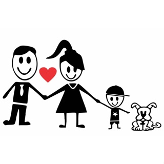 Adesivo Personalizado - Família - Casal - Filho - Cachorro em Oferta na Shopee