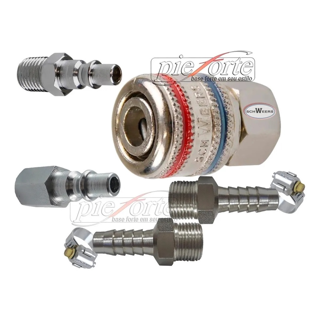 Engate Rápido Conexões P/mangueira Pneumática 5/16 -Schweers em Oferta na Shopee