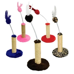 Arranhador Redondo Em Pelúcia E Sisal Brinquedo Interativo para Gatos - Tam. 18 x 23 cm