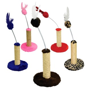 Arranhador Redondo Em Pelúcia E Sisal Brinquedo Interativo para Gatos - Tam. 18 x 23 cm