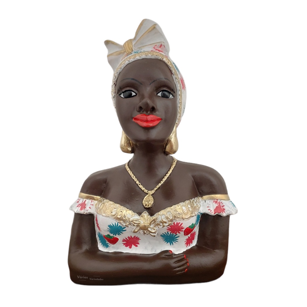 Boneca Namoradeira Kit 2 Laço Busto Janela Africana Enfeite Casa Decoração Varanda Sacada Em Gesso