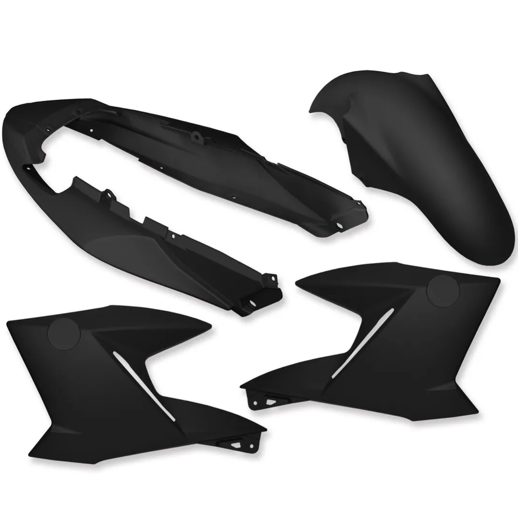Kit Carenagem Paralama Dianteiro Rabeta e Aba Tanque Yamaha Fazer 250 Ano 2011 a 2015