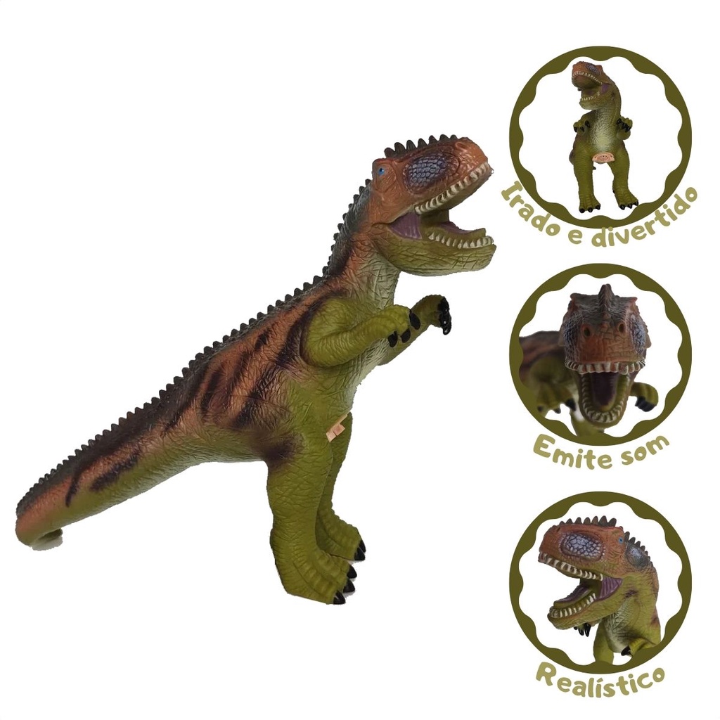 Dinossauro De 25cm Com Som Realista Divertido em Oferta na Shopee