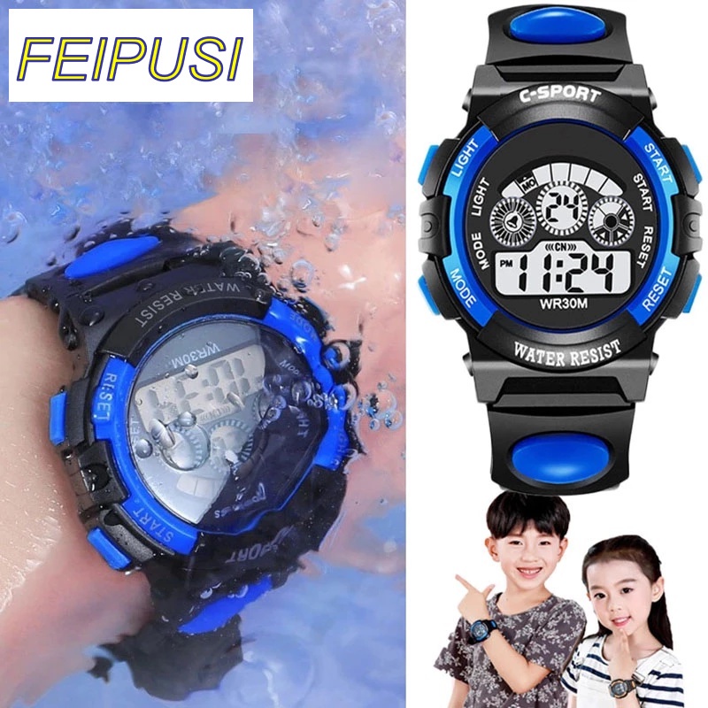 Relógio Infantil Luminoso À Prova D'água Com Display LED E Multifuncional
