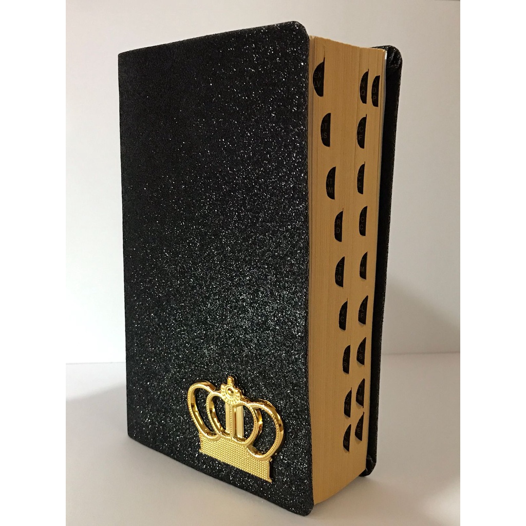 Bíblia Sagrada Tamanho médio 12,5x19 cm Com Harpa Palavras De Jesus Em Vermelho Coroa Preta em Oferta na Shopee