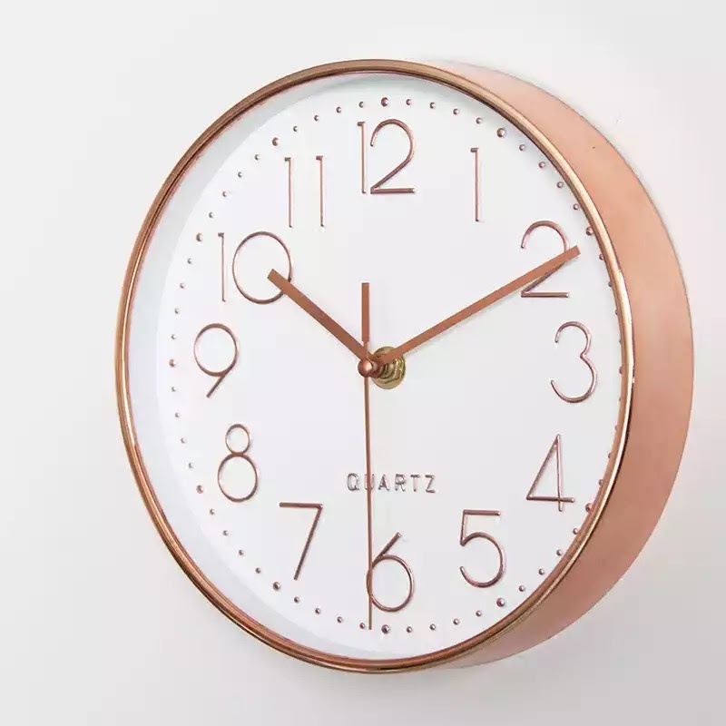 Relógio parede Moderno Rose Gold Cozinha Sala em Oferta na Shopee
