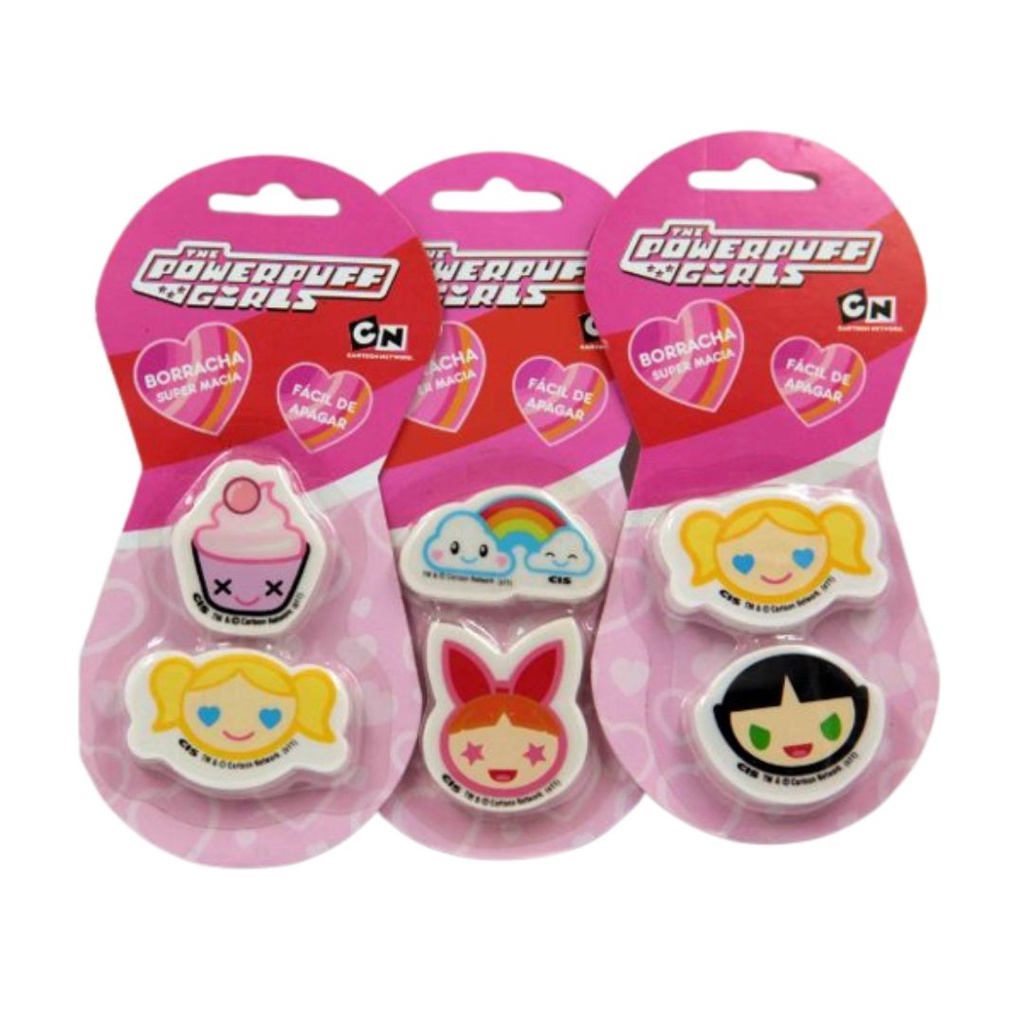 Borrachas Meninas Super Poderosas The Powerpuff Girls 2 Unidades em Oferta na Shopee