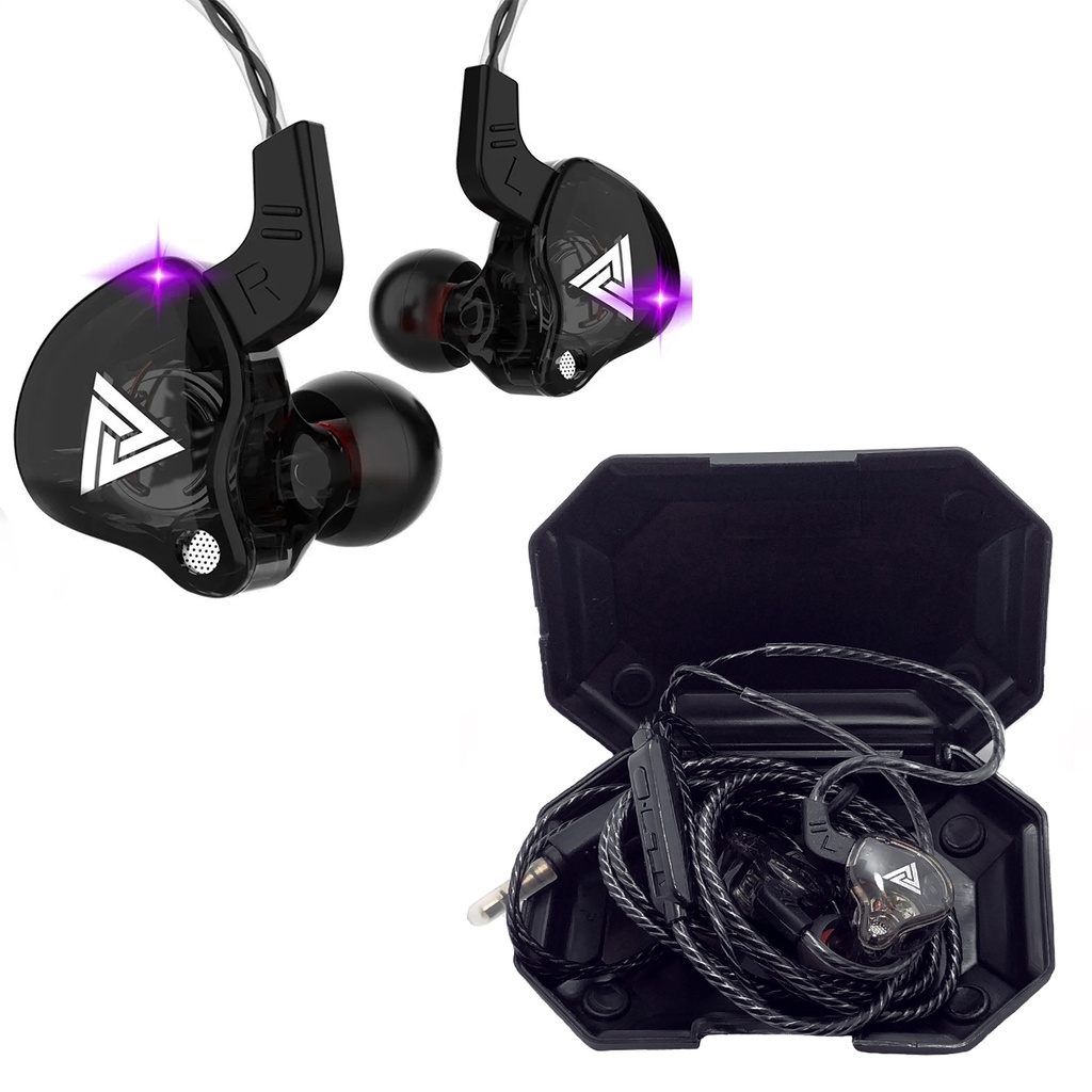 fone de ouvido QKZ AK6 in-Ear com microfone P3 retorno de palco profissional gamer