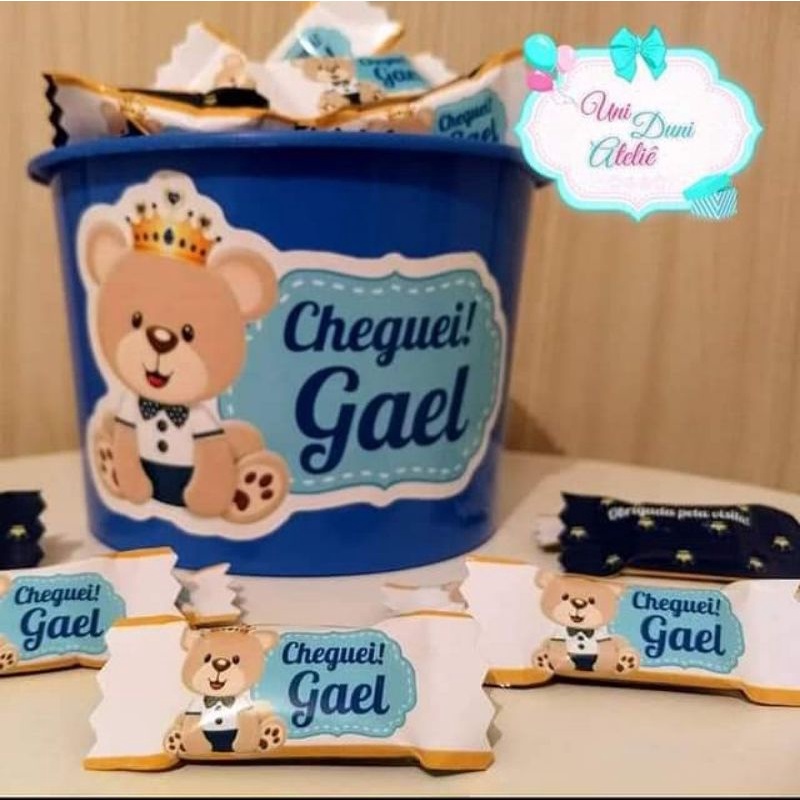 Bala personalizada Lembrancinha maternidade cha de bebe URSINHO