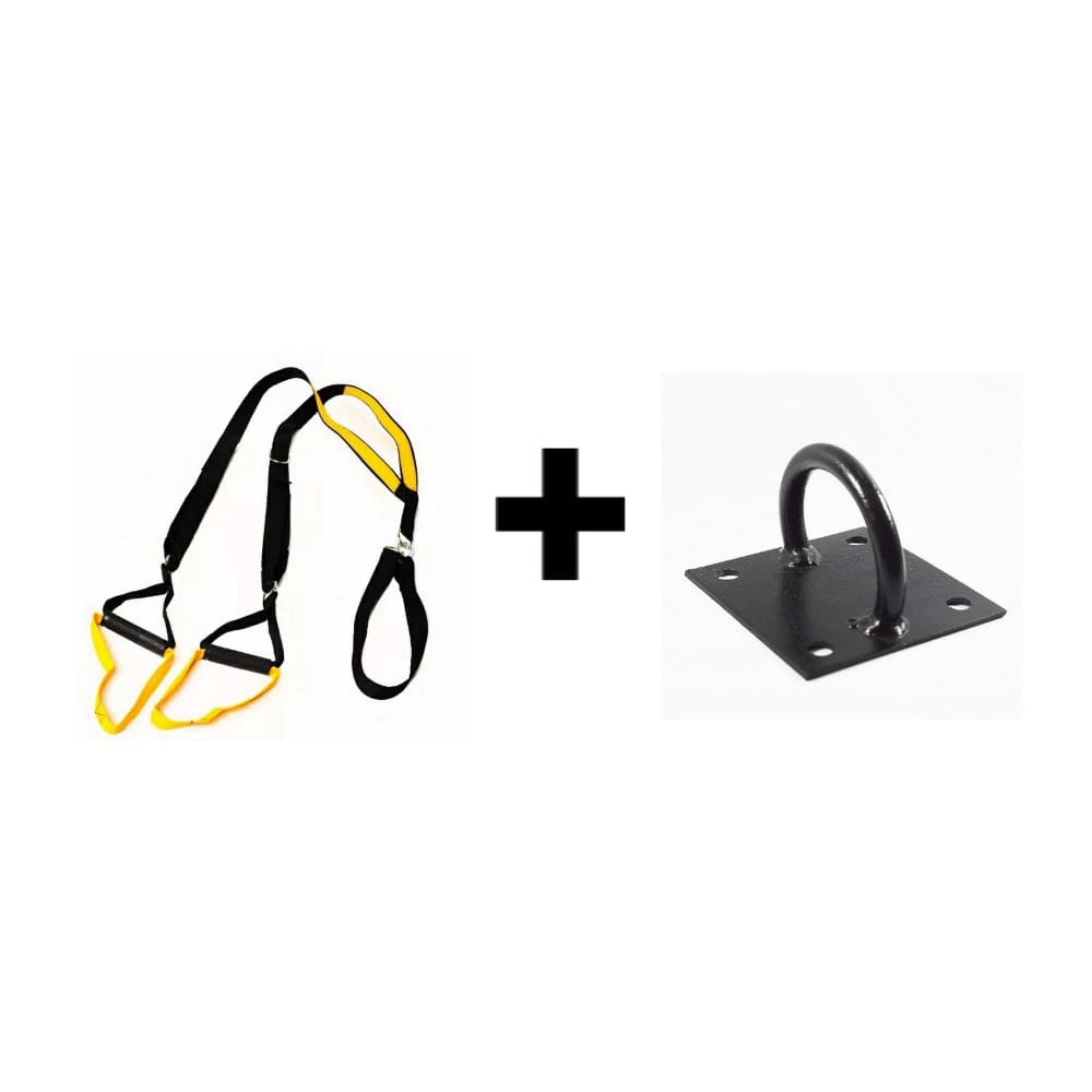 KIT Fita para Treino Suspenso tipo TRX Crossfit Pilates Yoga Fisioterapia Funcional Musculação Exercícios Saude + Suporte Sem Giro Corda Naval TRX Treino Funcional Fitness Musculação Suspenso Parede Saúde