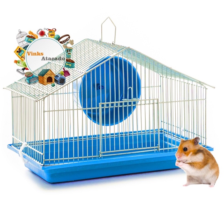 Gaiola Chalezinho Pequena Para Hamster Hamster Chines Camudongo Topolino Com Roda Brinquedo