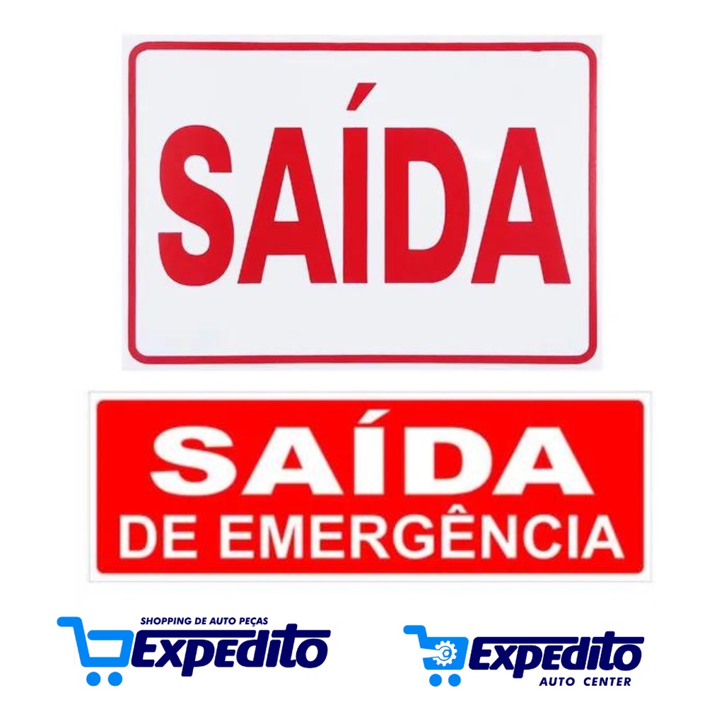Placa de Sinalização Saída de Emergência