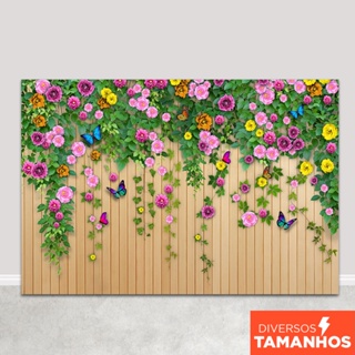 Fundo Fotográfico Floral Newborn Cenário Madeira Em Tecido Sublimado Painel para Foto em Oferta na Shopee