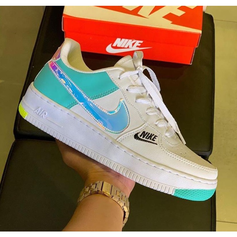 Tenis Feminino Air Force Nike Holográfico Cores Lindas Promoção