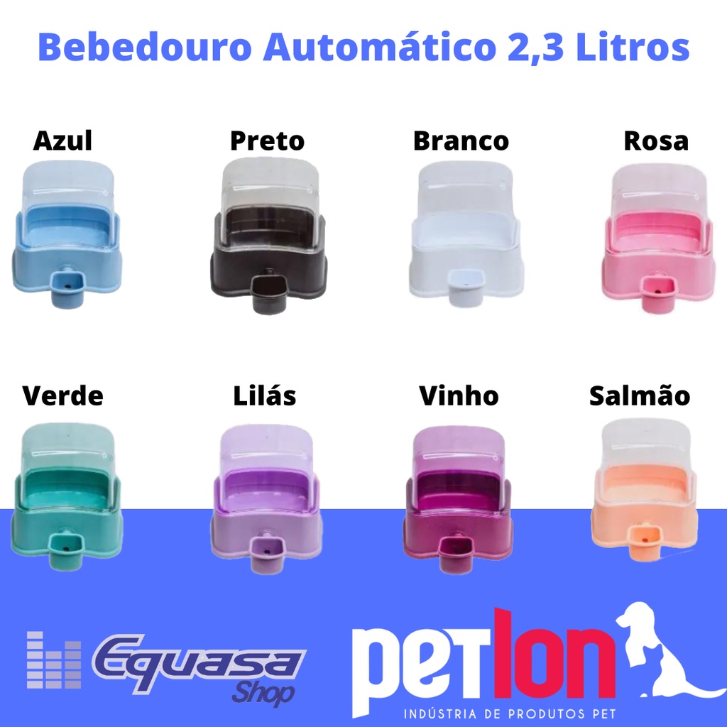 Bebedouro Automático Para Cães e Gatos Pequeno Porte Sem Molhar os Pelos 2,3 Litros Petlon