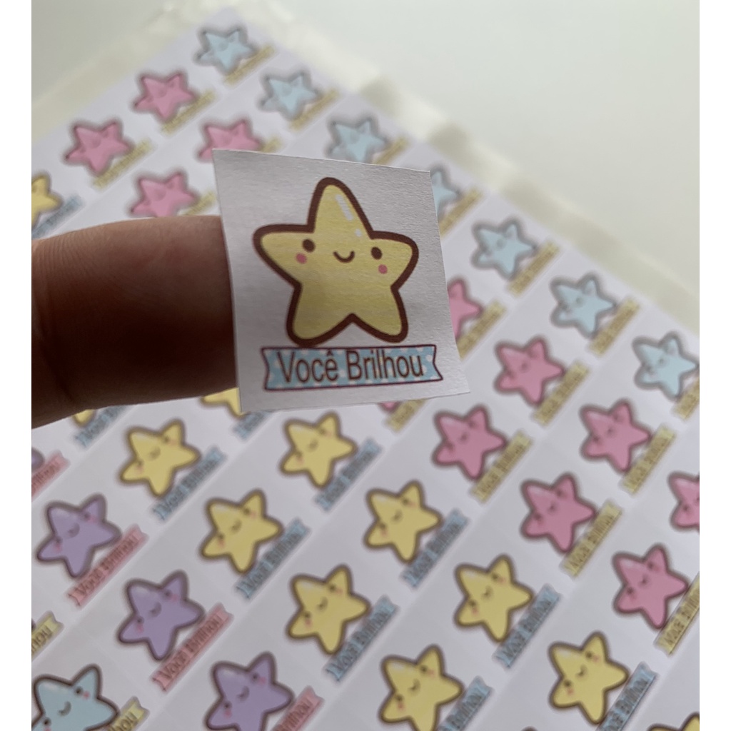 200 adesivos de Incentivos escolares estrela candy color VOLTA ÀS AULAS 2026