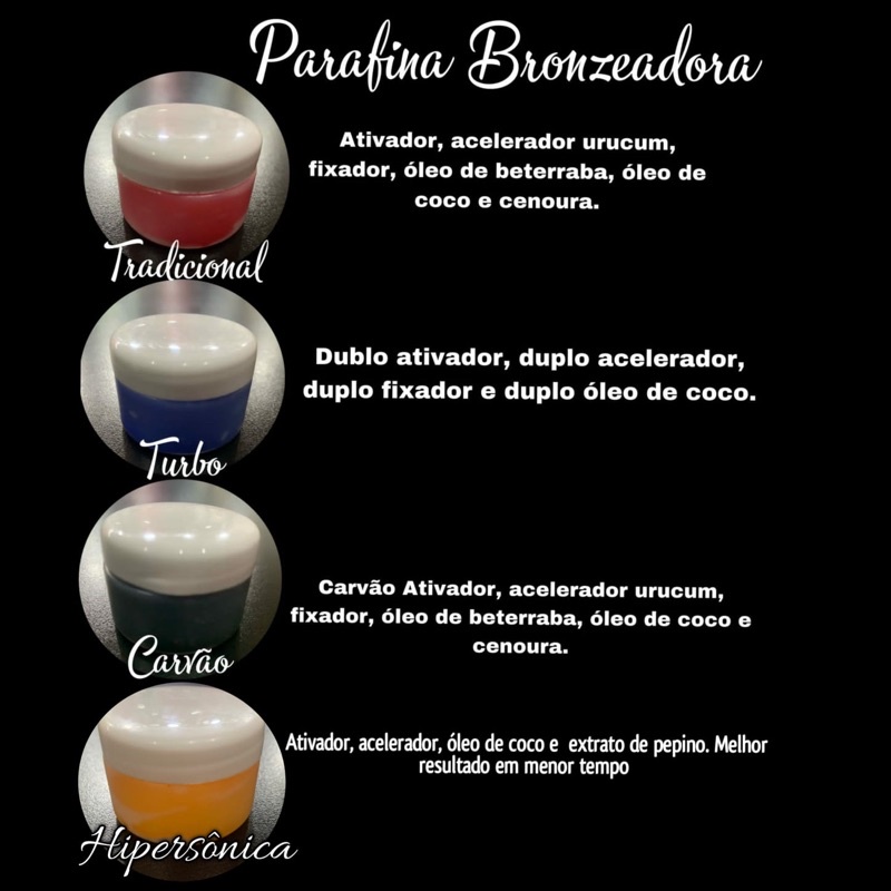 parafina para bronze tatoo bronze