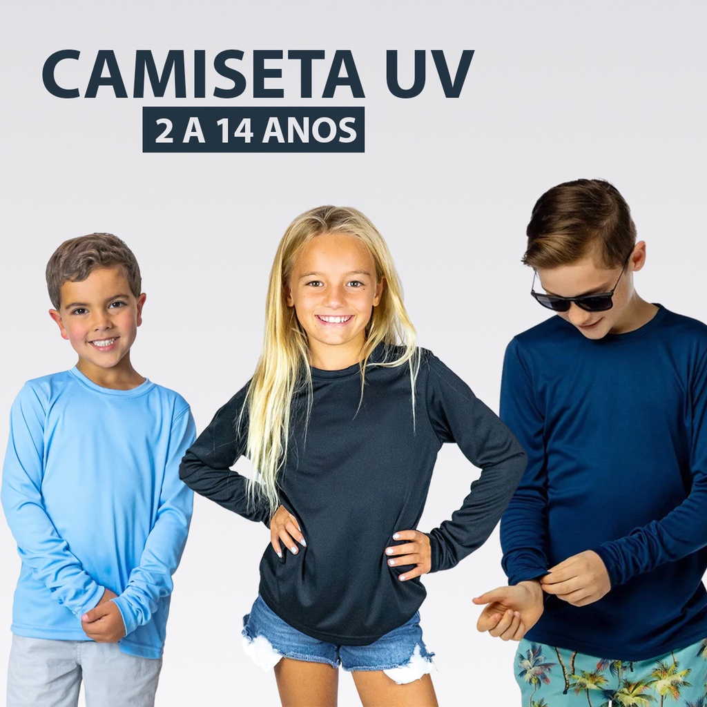 Camiseta Proteção Uv Para Seu Filho Unissex Fator 50 Solar