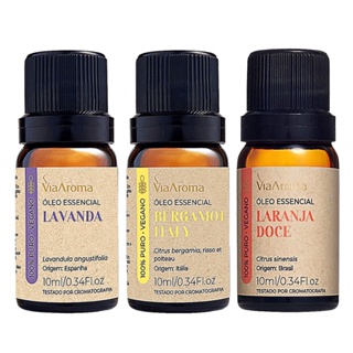 Óleo Essencial Lavanda + Bergamot + Laranja Doce Via Aroma em Oferta na Shopee