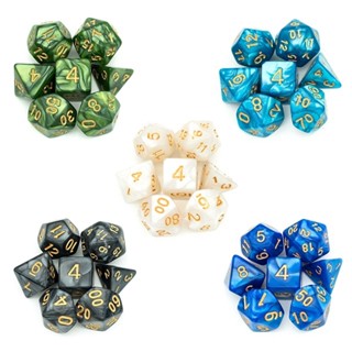 Jogo Kit com 07 Dados de RPG Dungeons And Dragons D&D Poliédricos D4 D6 D8 D10 D10% D12 D2...