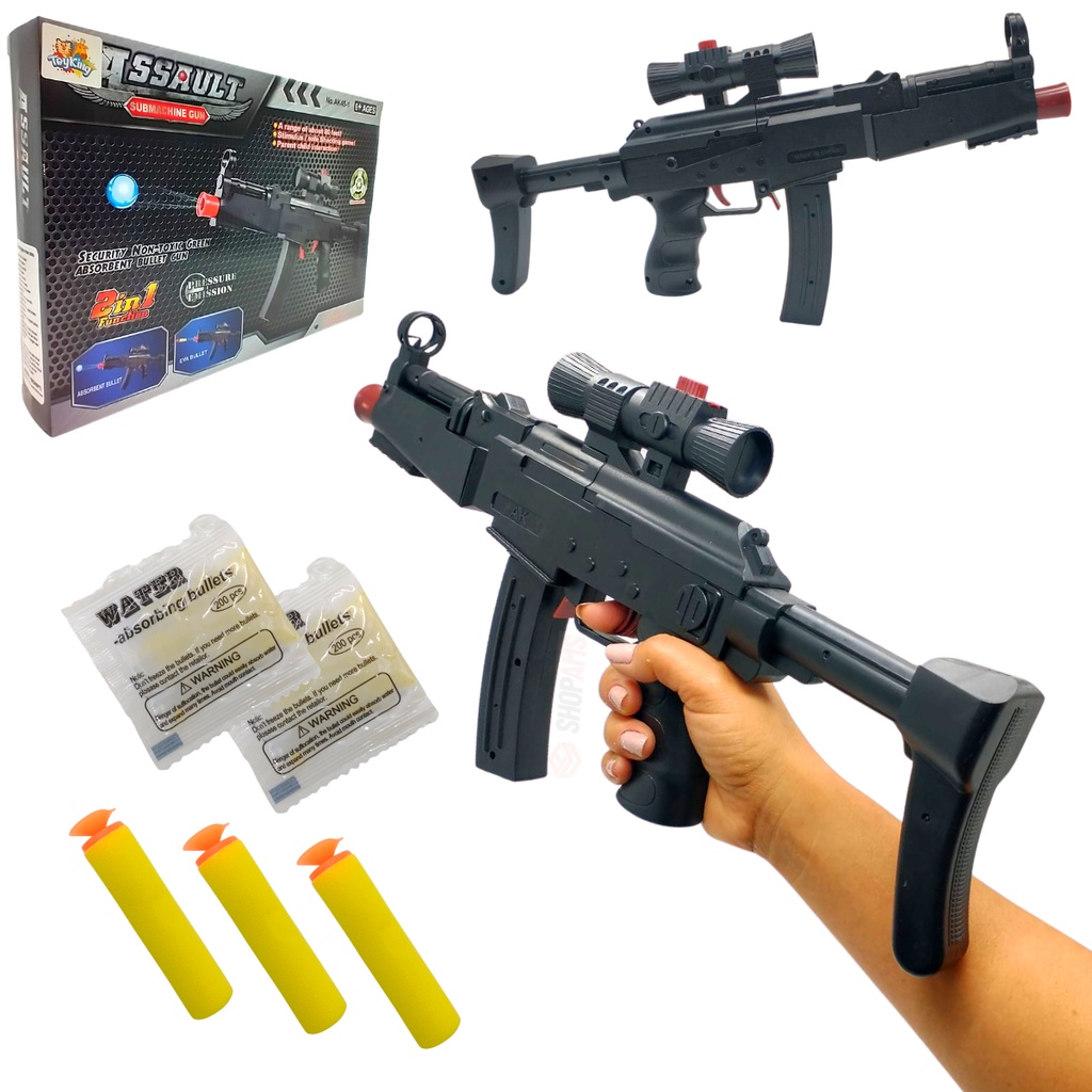 Arminha do tipo Nerf grande com Mira e 6 Dardos 45cm Cinza em Promoção na  Americanas