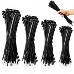 Abraçadeira Nylon Enforca Gato Cinta Plástica PRETO Com 50 Ou 100Un. Prender Organizar Cabos Peças