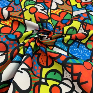 Tecido Microfibra Digital Estampa Romero Brito (LEIA A DESCRIÇÃO)