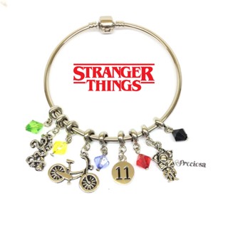 Berloque stranger things/ série netflix/ dermogorgon/ onze/ bicicleta/ pingentes banhados