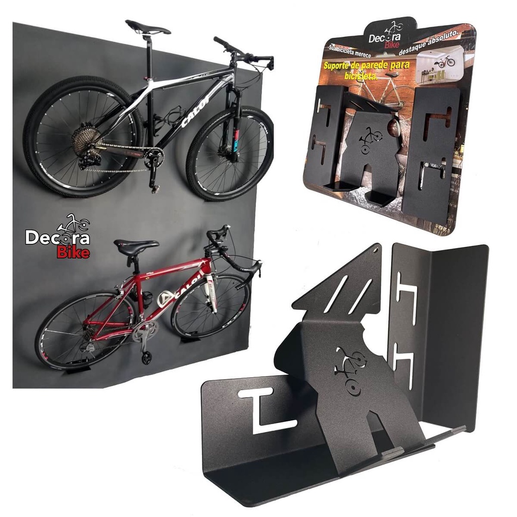 Suporte de parede para bicicleta - Decora Bike - Preto