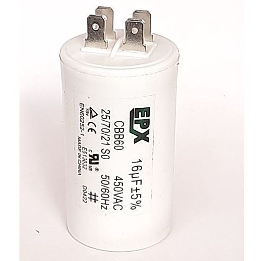 Capacitor Permanente P/ Talha Elétrica 16uf 450v Epx