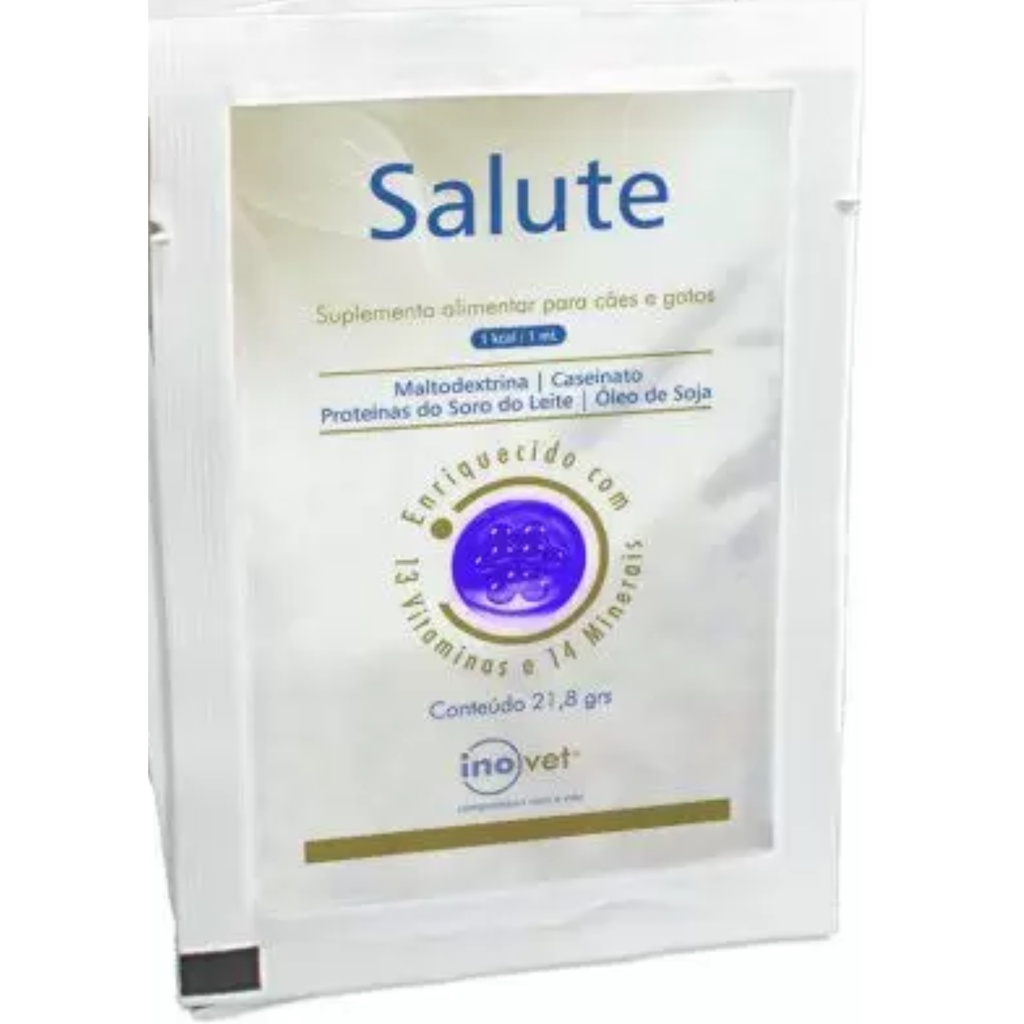 Kit c/ 10 Salute Suplem Alimentar Cães e gatos Sachê 21,8g Inovet