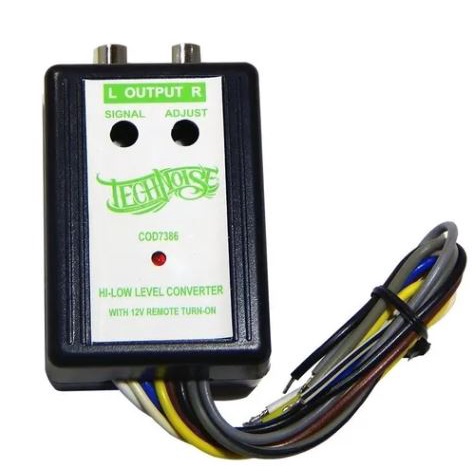 Conversor De Fio Para Rca Technoise C/ Ajuste De Ganho Som Automotivo