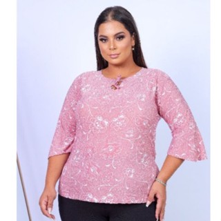 Blusa Feminina Manga Fler manga 3/4 mallha fria liganete envio 24hs
