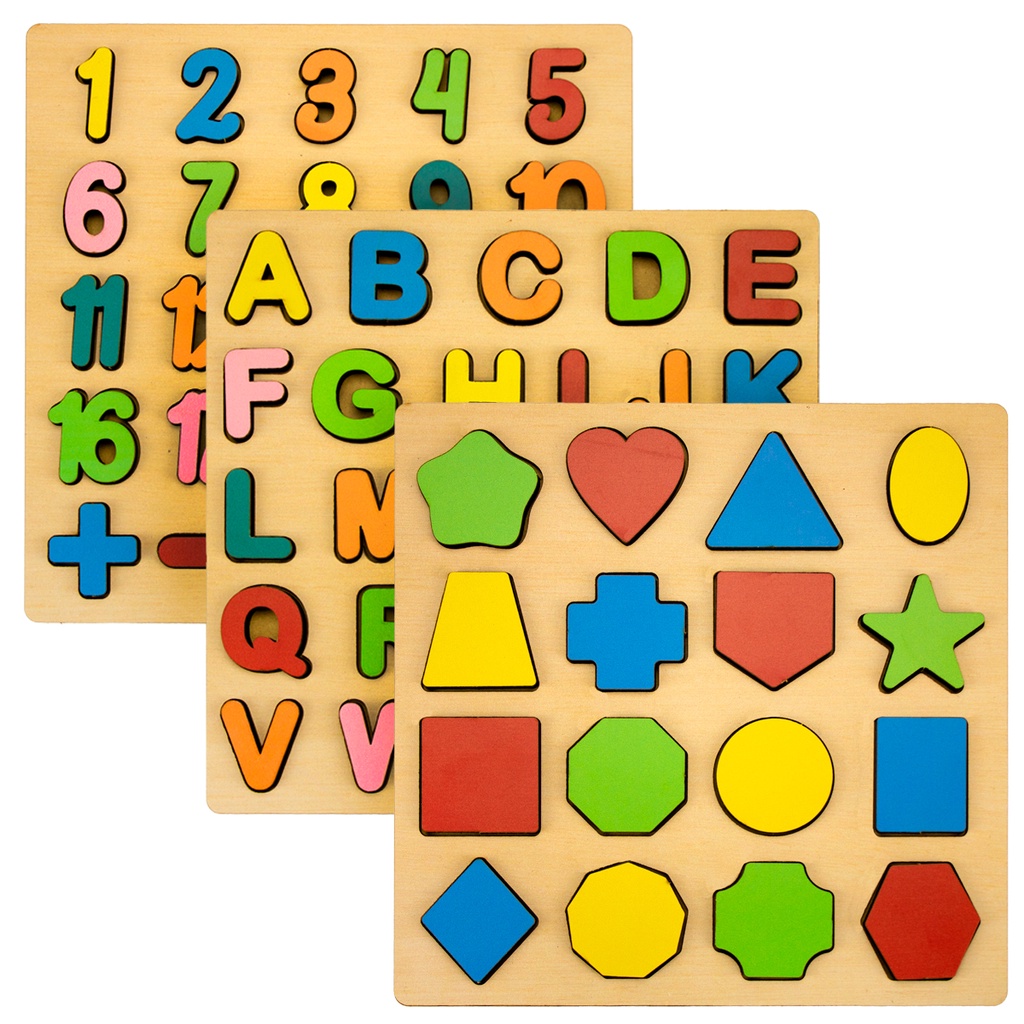 Brinquedo Educativo Alfabeto de Madeira Enigma Formas Letras ABC Maple ...