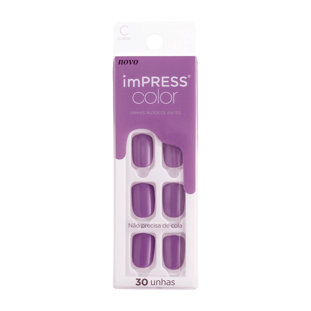 Kiss New York Impress Unhas Autocolantes Curto - Lilac Sky - IMC26Y2B