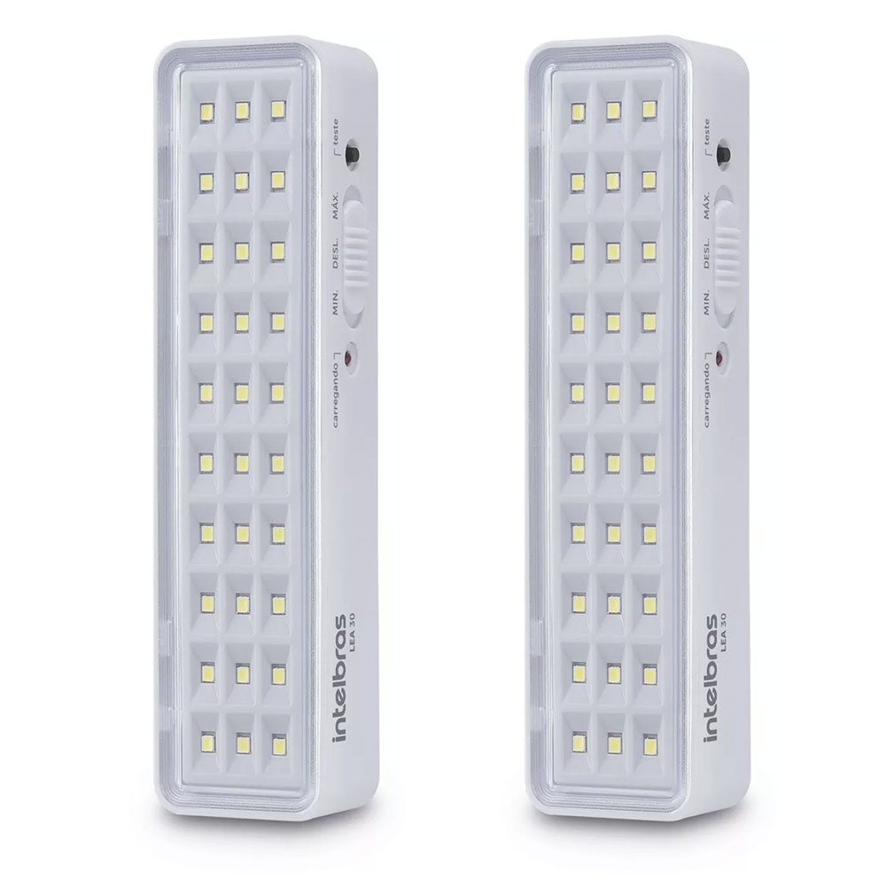 Kit 2 Luminária LED De Emergência Intelbras Lea 30 Autônoma
