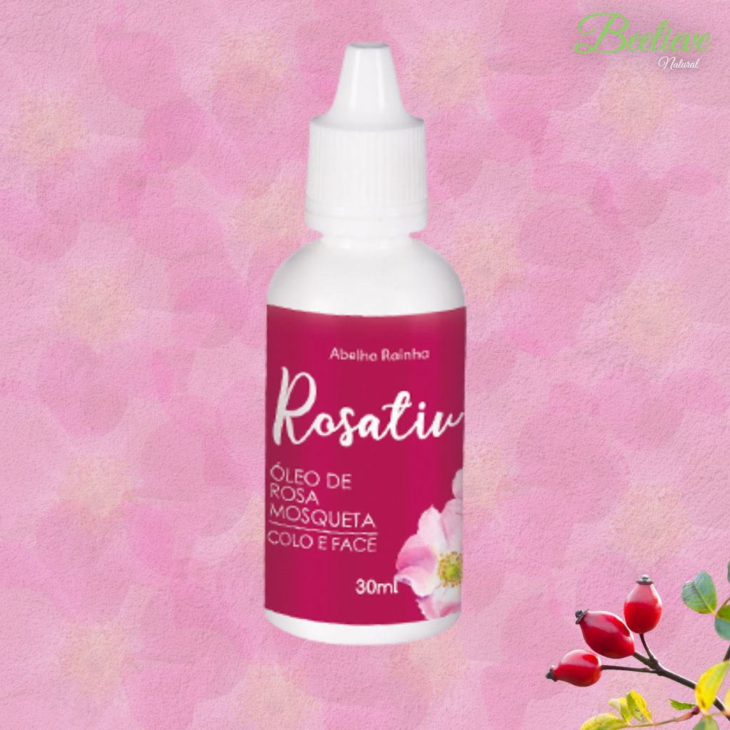 Óleo De Rosa Mosqueta Colo e Face 30ml Rosativ Abelha Rainha