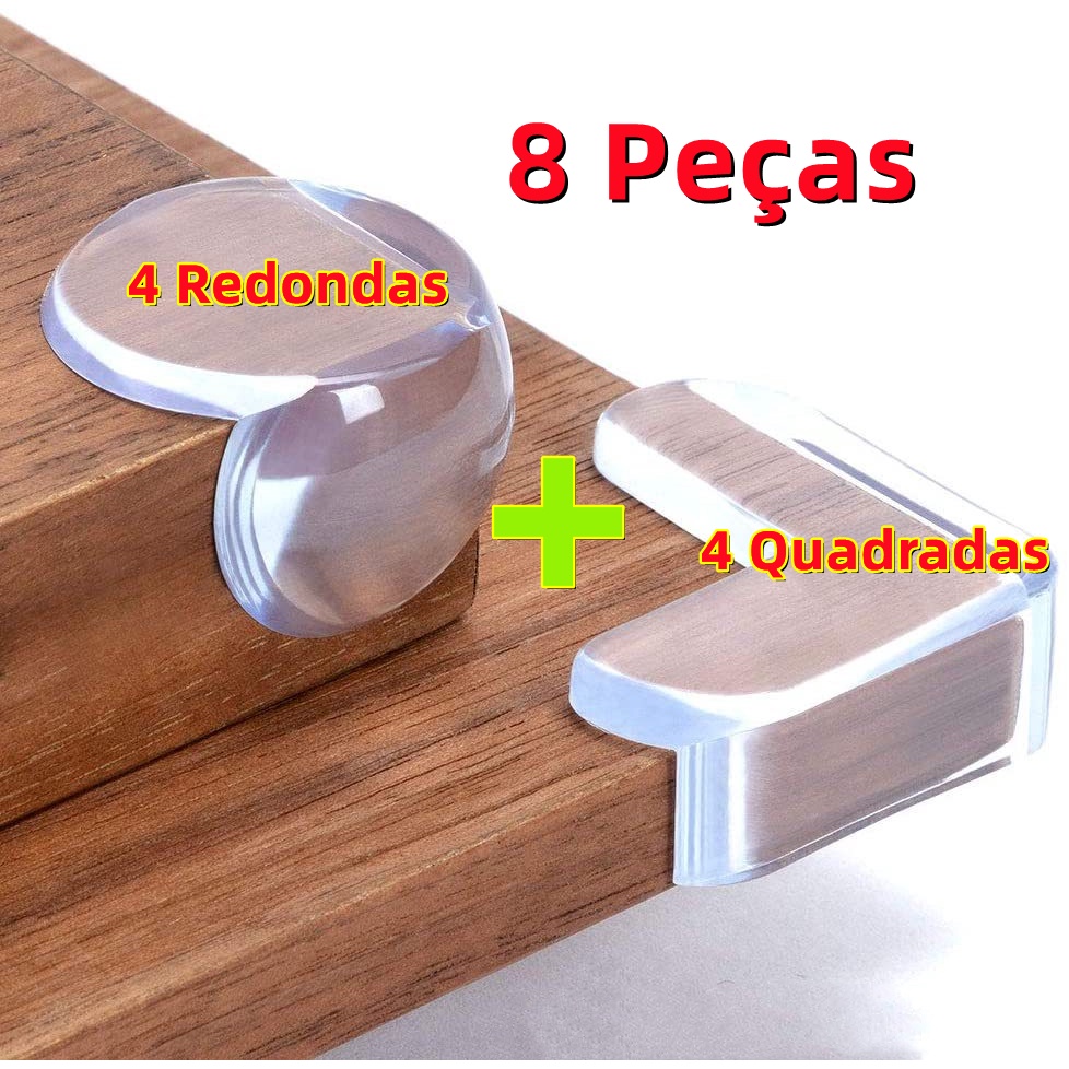 8 Peças Protetor De Silicone Para Quina De Mesa Protetor De Quina Móveis Quarto (4 Redondas + 4 Quadradas)