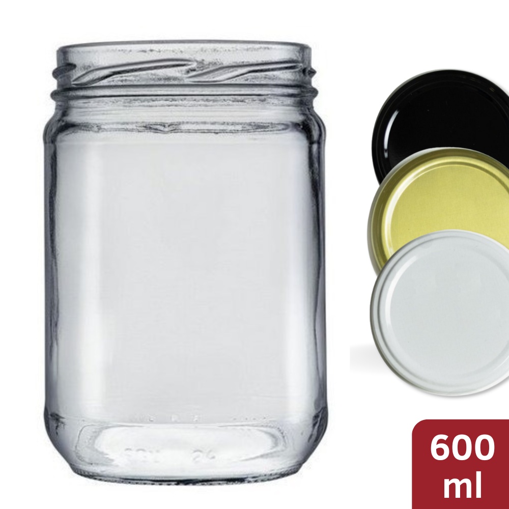 10 Potes De Vidro Berlim Boca Larga Andino 600ml C/ Tampa Alumínio Conserva
